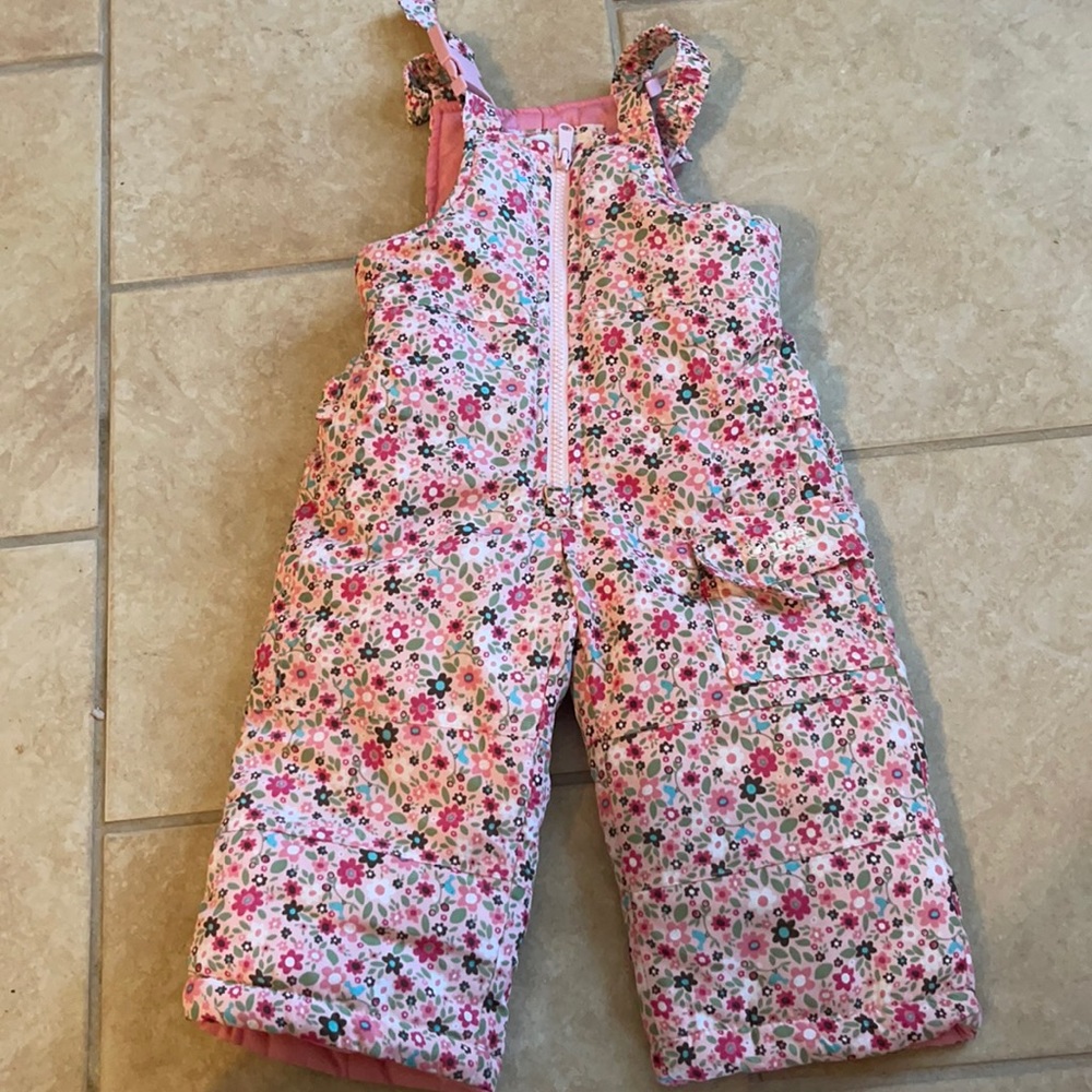 Girl’s floral snow bib, gently used